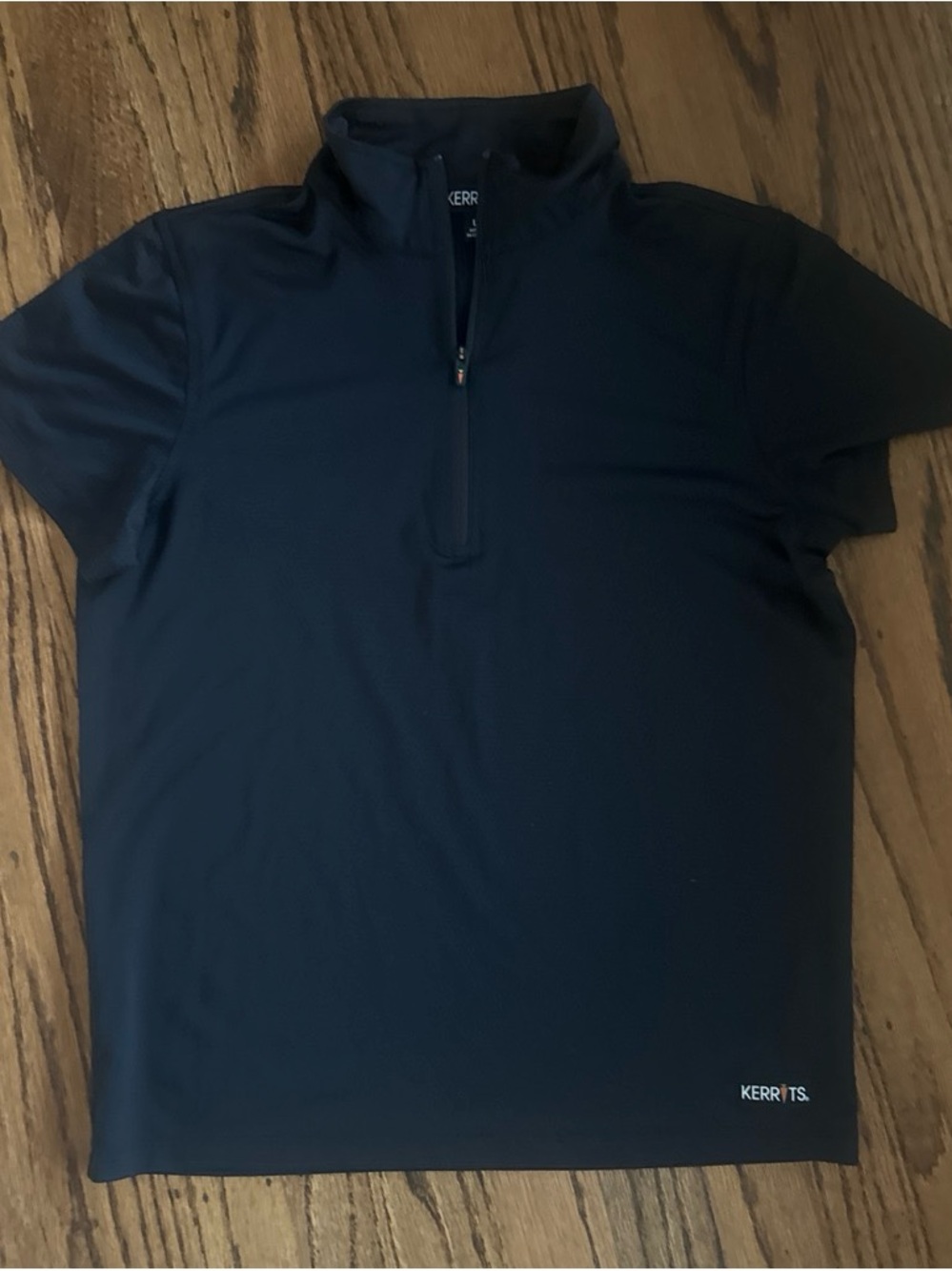 Kerrits Girl Short-Sleeve Quarter-Zip Polo — black